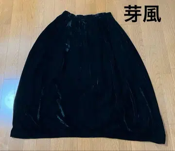 가격 인하 마츠오 인터내셔널 아라타카제 블랙 벨벳 롱 스커트