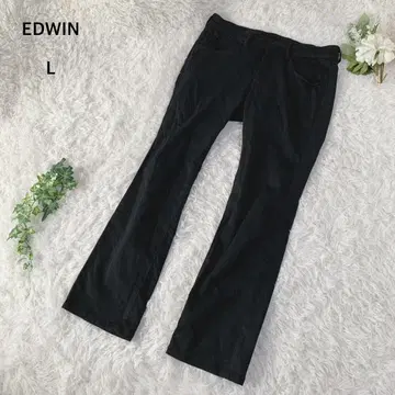 에드윈 스트레이트 팬츠 L 캐주얼 심플 멋진 블랙