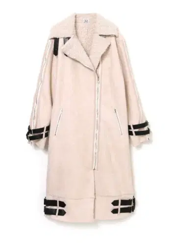 melt the lady 벨트 롱 무스탕 코트