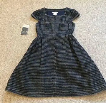 컨디션 최상 르네 rene 원피스 36 네이비 트위드 원단