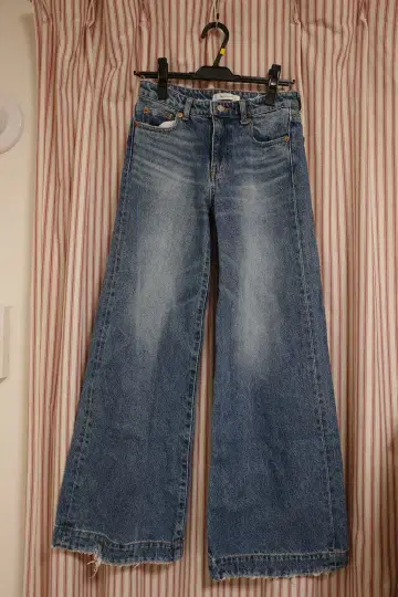 MOUSSY 라이트 블루 와이드 레그 데님