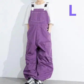 EDWIN 벌룬 오버롤 살로펫 퍼플 STEP MARK L