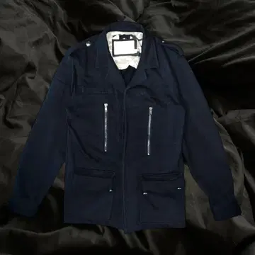 밀리터리풍 지퍼 자켓 블랙 남성용 스트릿 스타일 아우터