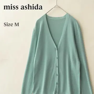 새상품급 miss ashida 실크 혼방 V넥 가디건 M 라이트 그린