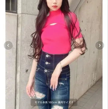 GYDA 프론트 오픈 라인 니트탑 핑크 FREE