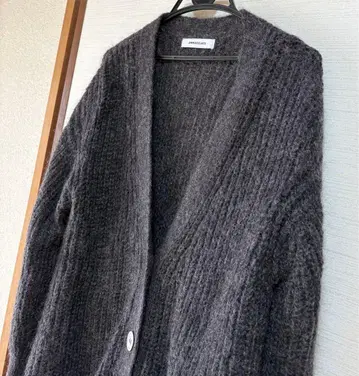 EMMACULATE 그레이 모헤어 빅 사이즈 루즈핏 가디건