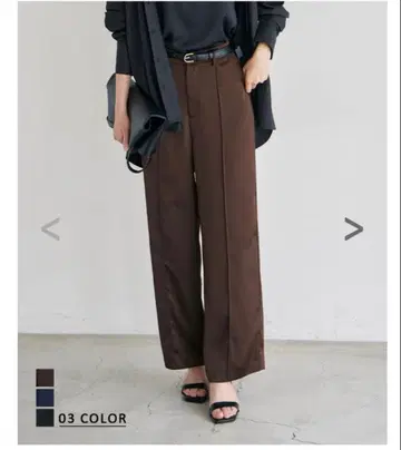 BASEMENT online 새틴 와이드 팬츠