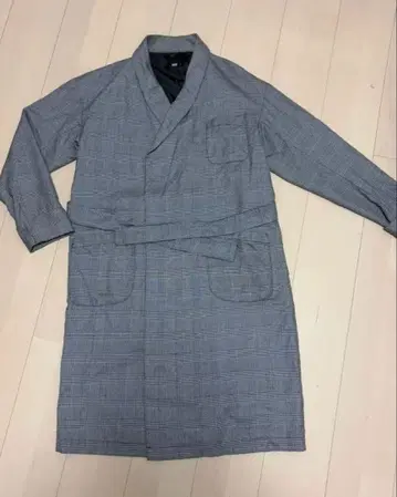 HARE 그레이 체크 무늬 로브 자켓