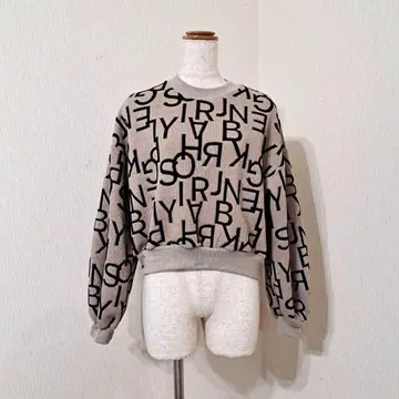 Lutique 올 패턴 풀오버 니트 트레이닝복 루즈핏 모카 계열 영문 M