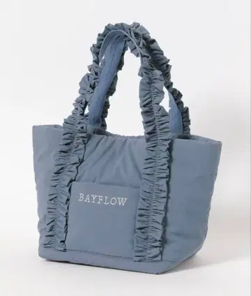 새상품급 BAYFLOW 프릴 달린 토트백 중간 M 사이즈 블루 그레이