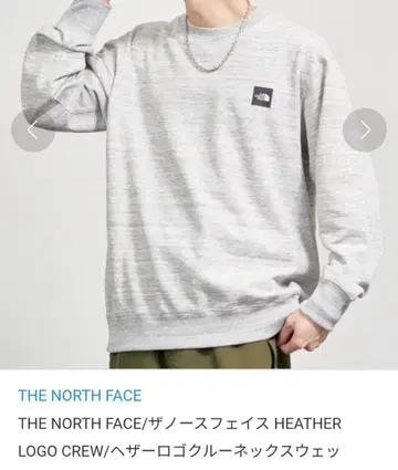 THE NORTH FACE 헤더 로고 크루 XL 믹스 그레이