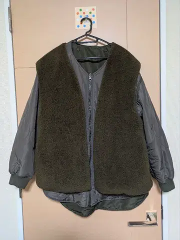 니코앤드 올리브색 플리스 나일론 아우터