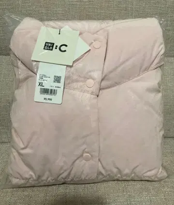 유니클로 C 다운 크롭 베스트 핑크 XL UNIQLO