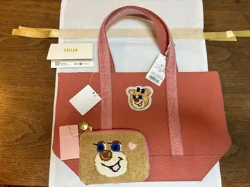 페이러 올드 테디 와펜 토트백 핑크 소/L자 파우치 여아 새상품