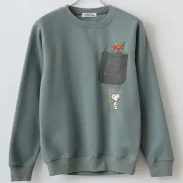 스누피 포켓 맨투맨 속기모 남성용 L 자수