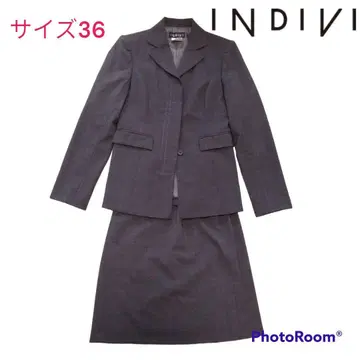 INDIVI 스커트 수트 사이즈 36 다크 그레이