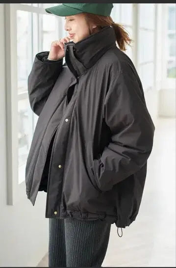 Spick & Span 2WAY 발수 다운 하프 코트 블랙 금 38