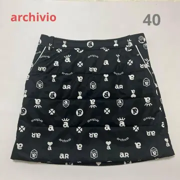 아르치비오 골프 솜 스커트 블랙 화이트 40 거의 새상품
