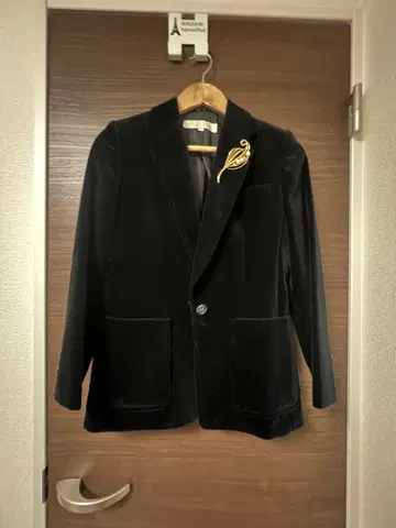 블랙 벨벳 테일러드 자켓 빈티지