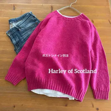 미사용 Harley of Scotland 보스턴 나인 별주 샤기 니트