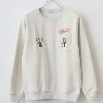 스누피 찰리 트레이닝복 맨투맨 속기모 남성용 L 자수 O