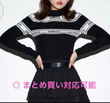 Darich 로고 자카드 니트탑