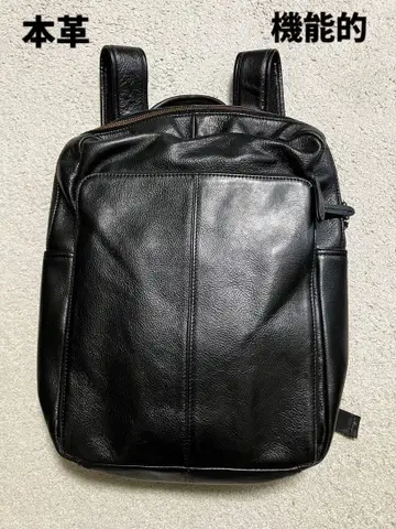 가죽 블랙 백팩