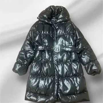 BLANC NOIR 롱 다운 코트 A라인 벨트 블랙 새상품급