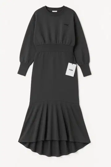 [택 포함 새상품] FURFUR 맨투맨 원피스 로고 자수 허리 리브