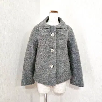 신시아 로울리 리본 옷깃 자켓 숏코트 그레이 (2)