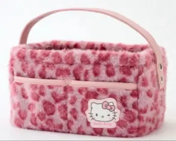 헬로키티 칸막이 포함 보관 케이스 레오파드 무늬 핑크