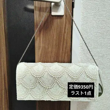 NOCTILUCA 펄 비즈 숄더백 클러치백 베이지 2way