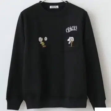 스누피 찰리 트레이닝복 맨투맨 속기모 남성용 L 자수 B