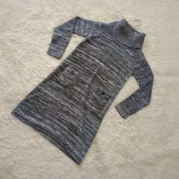 [ 로트레아몽 ] 터틀넥 니트 원피스 사이즈 2 라메 믹스 모헤어 혼방