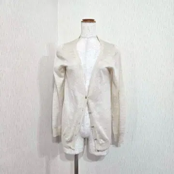 JAYRO 얇은 소재 니트 가디건 아이보리 골드 버튼 ( M )