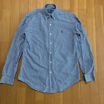 랄프 로렌 깅엄 체크 긴팔 셔츠 네이비