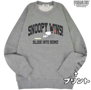 스누피 트레이닝복 맨투맨 속기모 남성용 L 소매 프린트 G