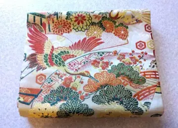 길조 골드 학 국화 소나무 부채 오비 기모노 오비