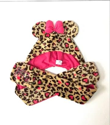 미니 마우스 레오파드 무늬 머플러 캡