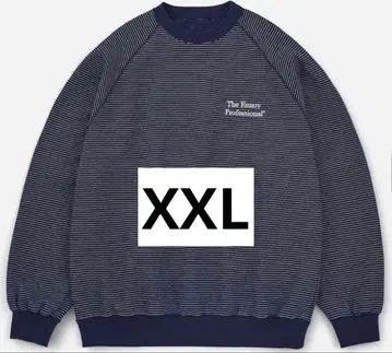 [ 새상품 ] BORDER CREW NECK SWEAT XXL 네이비