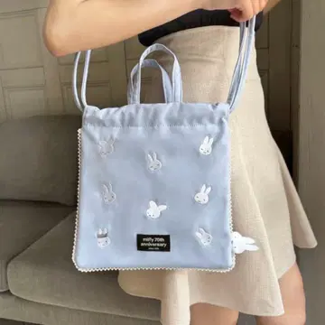 MIIA 미피 올 패턴 펄 복조리 백 블루