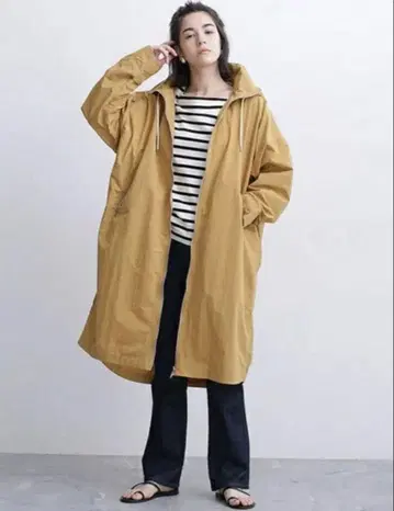 Champion/별주 나일론/후드 롱 코트/MIHO NOJIRI