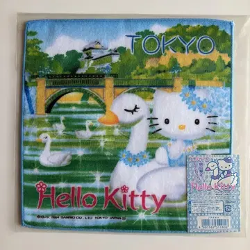 헬로키티 푸치 타월 도쿄 한정판 스완 버전