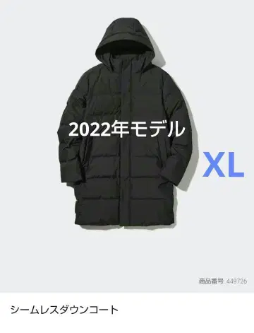 유니클로 심리스 다운 코트 XL 블랙