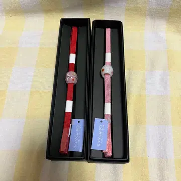 미사용 아마기 유리 공방 유리구슬 삼분 끈 2점