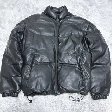 CPCM 비건 레더 다운 자켓 가죽 다운 블랙 L