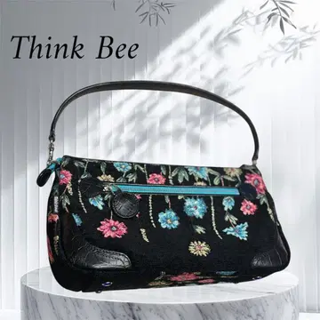Think Bee! 싱크비! 럭셔리 비즈 꽃무늬 자수 플라제 핸드백