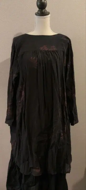 파드칼레 큐프라 보일 초콜릿 코스모스 프린트 원피스