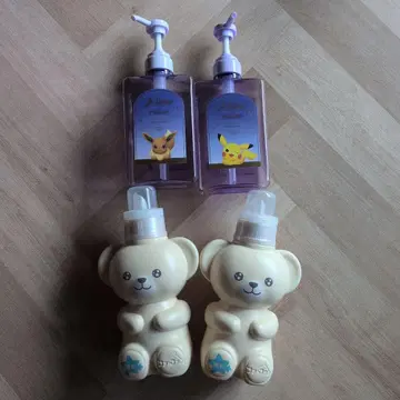 빈 용기 피카츄 이브이 샴푸 트리트먼트 퍼퍼 곰 세제