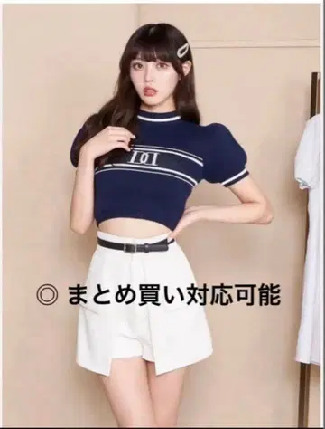 Darich DD 하프 슬리브 니트탑 NVY